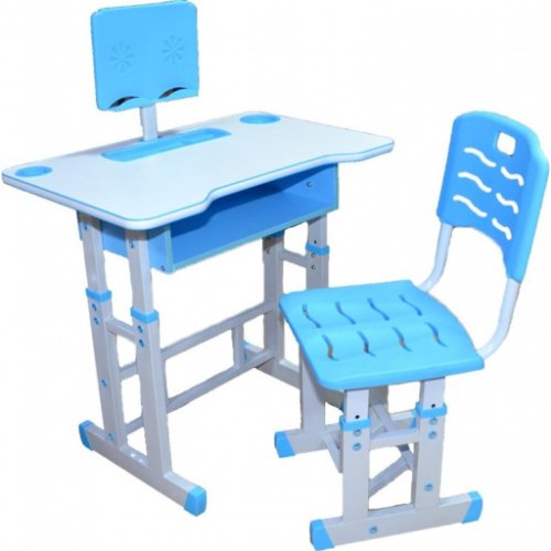 Polesie Birou + scaunel, reglabile/albastru/pal+metal+plastic
