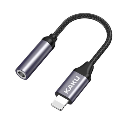 Loomax Cablu adaptor, convertor audio - jack (3.5mm) la conector lightning (iphone, ipad, ipod), 2 in 1, negru
