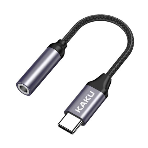 Loomax Cablu adaptor, convertor audio - jack (3.5mm) la conector type-c (usb-c), 3 in 1, negru