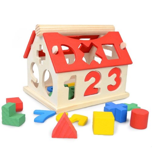 Puzzle karemi, casa cu cifre, joc invatare numere, educativ, din lemn, k01b-40072