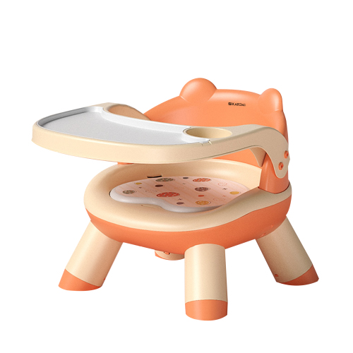 ​scaun de masa karemi, pentru bebe, multifunctional, cu tavita, din pvc​, orange