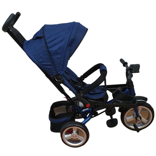 Tricicleta copii reversibila premium cu pozitie de somn si cosulet albastru, karemi