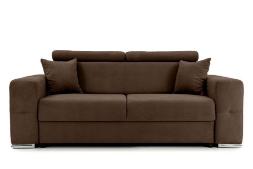 Canapea fixă 2 locuri bellagio, cu tetiere reglabile, 205x100x100 cm - maro