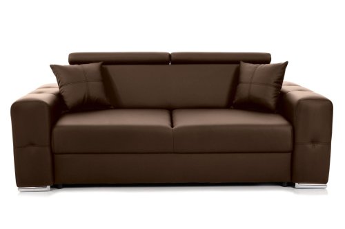 Prestige Canapea fixă 2 locuri bellagio, cu tetiere reglabile, 205x100x100 cm - maro-piele-imitatie