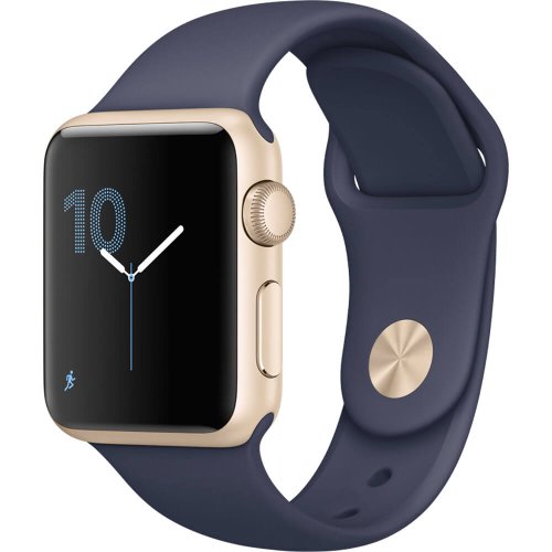 Apple watch 2 38mm gold aluminium case, midnight blue sport band