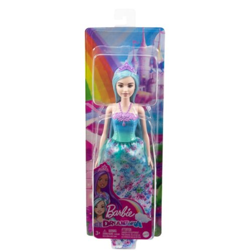 Barbie dreamtopia papusa printesa cu par albastru