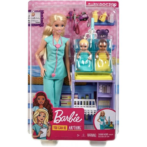 Barbie you can be anything, set cu papusa doctor pediatru