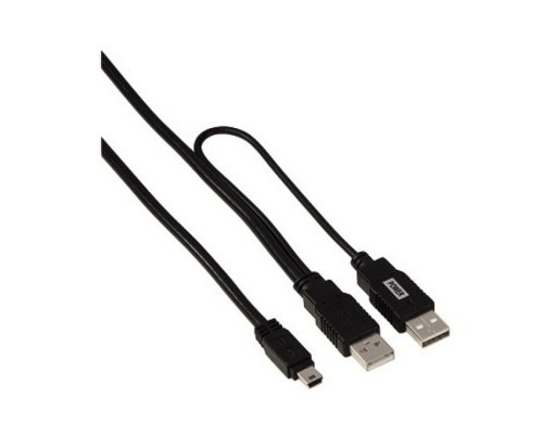 Cablu hama mini usb 2.0, 1m, negru
