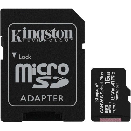 Card de memorie kingston microsd, canvas select plus, 16gb, class 10, adaptor