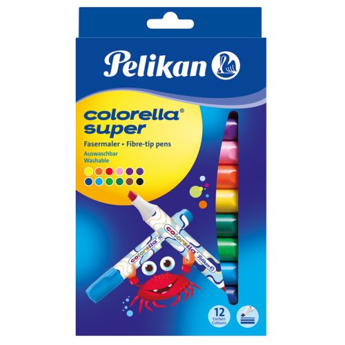 Pelikan Carioca colorella super 411, set 12 culori, varf tesit