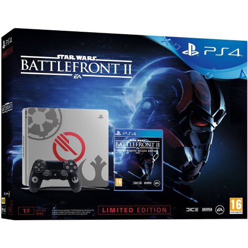 Consola sony ps4 slim (playstation 4), 1 tb, limited edition + star wars battlefront ii elite trooper deluxe edition