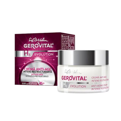 Crema anti-age gerovital h3 evolution, intens restructuranta 45+, 50 ml