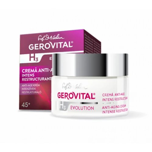 Crema anti-age Gerovital intens restructuranta 45+, h3 evolution, 50 ml