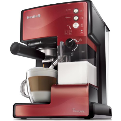 Espressor semi-automat breville prima latte vcf046x-01, 1.5 l, 15 bar, rosu