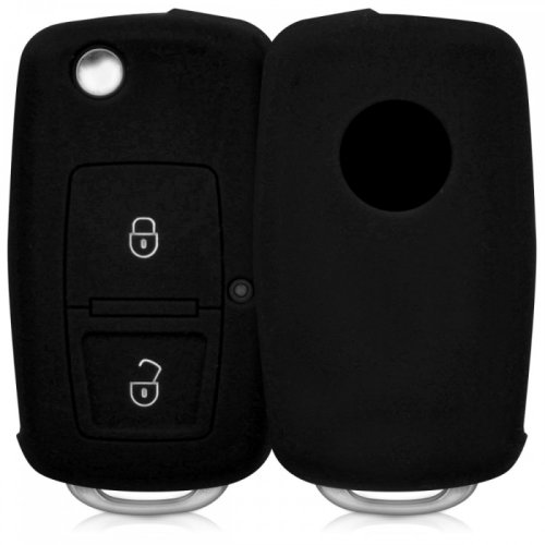 Husa cheie auto pentru vw / skoda / seat - 2 butoane, silicon, negru, 41629.01