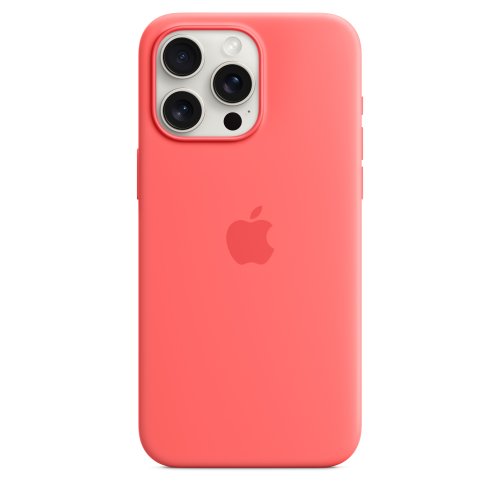 Husa de protectie apple silicone case with magsafe iphone 15 pro max, guava