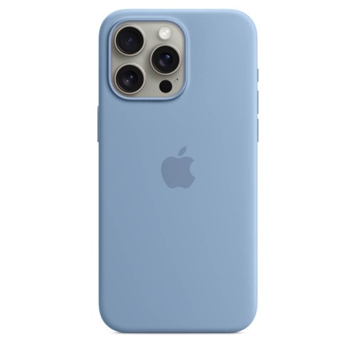 Husa de protectie apple silicone case with magsafe iphone 15 pro max, winter blue