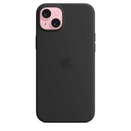 Husa de protectie apple silicone case with magsafe iphone 15 pro plus, negru