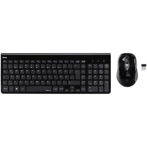 Kit tastatura + mouse hama trento, wireless, usb, negru