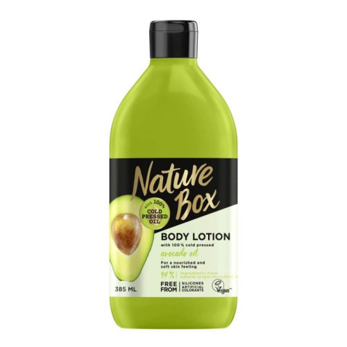 Lapte de corp nature box avocado oil, 385 ml, ulei presat la rece din avocado