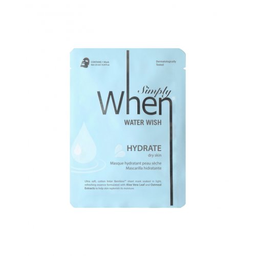 Masca hidratanta cu acid hialuronic si aloe vera pentru ten uscat, water wish, 23 g, simply when