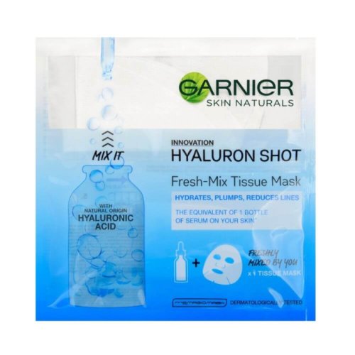 Masca servetel garnier skin naturals fresh-mix hyaluron shot, 33 g