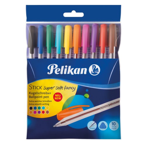 Pix stick super soft fancy, unica folosinta, capac in culoarea minei, set de 10 culori, in polybag
