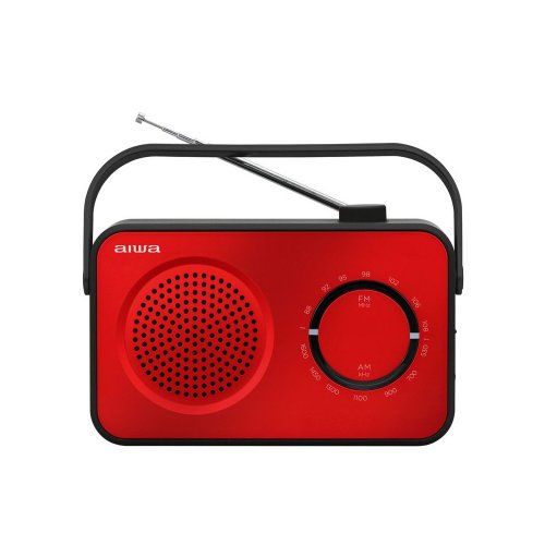 Radio portabil aiwa r-190rd, fm, aux, rosu/negru