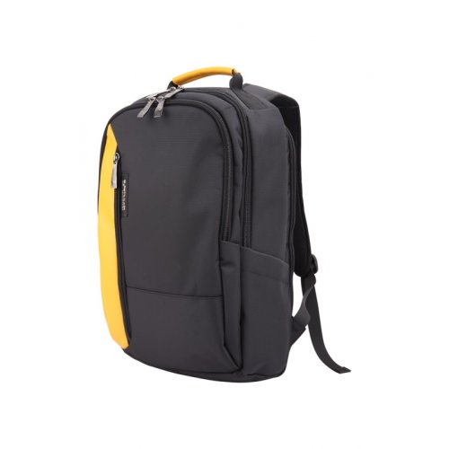 Rucsac bestlife mochila titan, laptop 15.6 inch, compartiment, buzunare, negru/galben