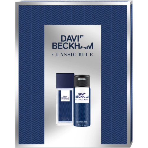 Set cadou pentru barbati david beckham classic blue, deodorant natural spray 75 ml si deodorant antiperspirant 150 ml