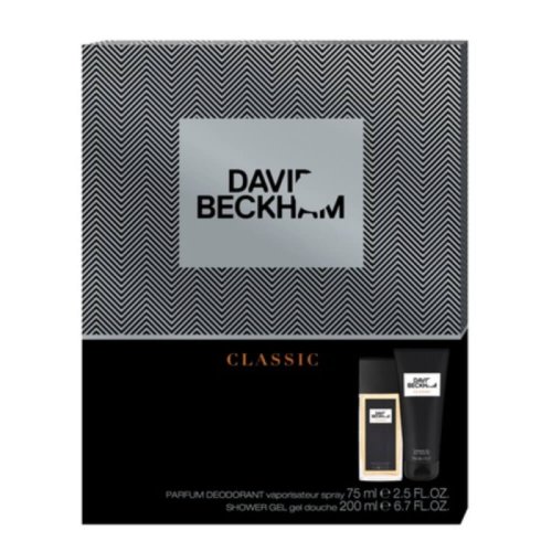 Set cadou pentru barbati david beckham classic, deodorant natural spray 75 ml si gel de dus 200 ml