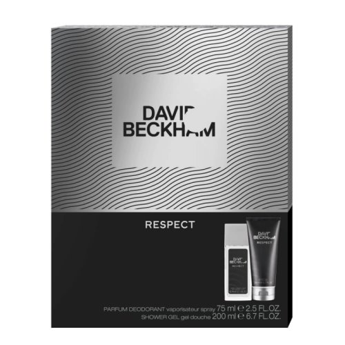 Set cadou pentru barbati david beckham respect, deodorant natural spray 75 ml si gel de dus 200 ml