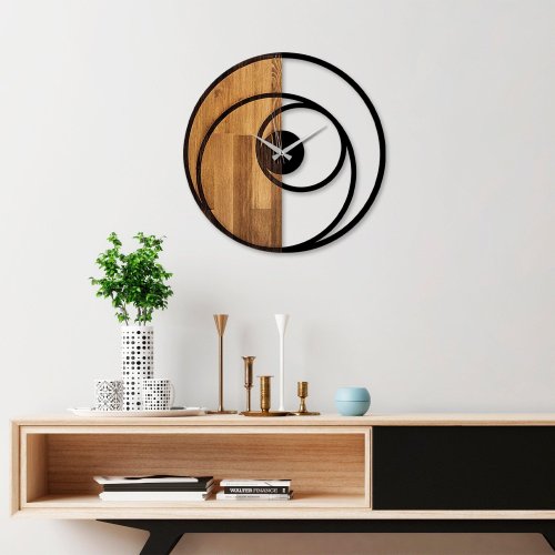 Tanelorn Ceas de perete decorativ din lemn circle, nuc, 3x56x56 cm