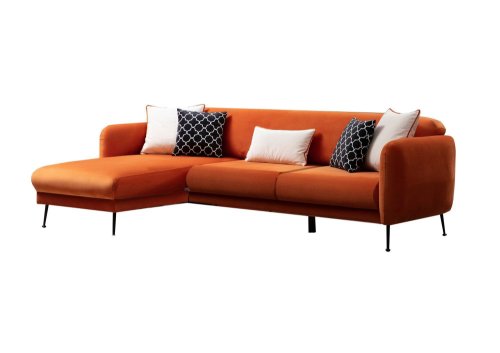 Coltar sevilla corner stanga, portocaliu, 270 x 85 x 170 cm