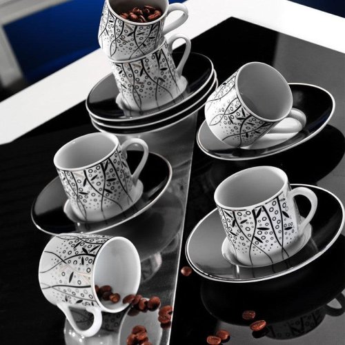 Set cești de cafea coffee cup set ru12kt4307041, alb, 28x7x18 cm