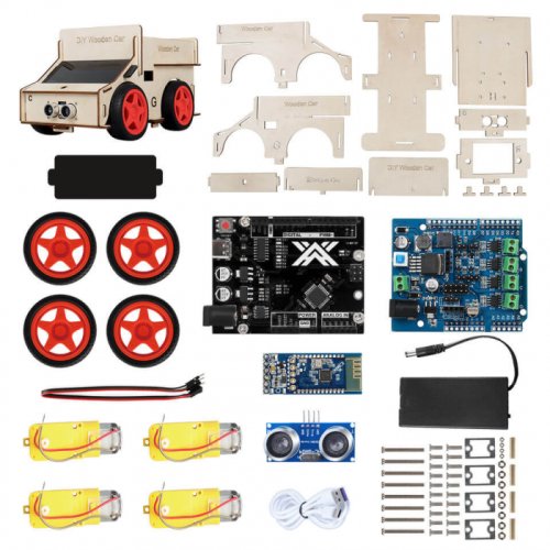 Kit robot 4wd cu senzor ultrasonic hc-sr04 zhiyi zyc0062