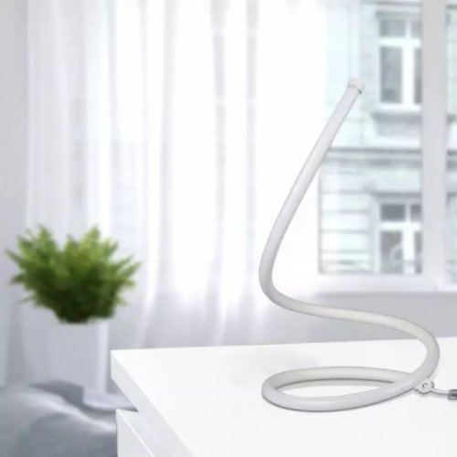 Lampa led de birou alba designer 20w cu cablu si intrerupator alb cald 