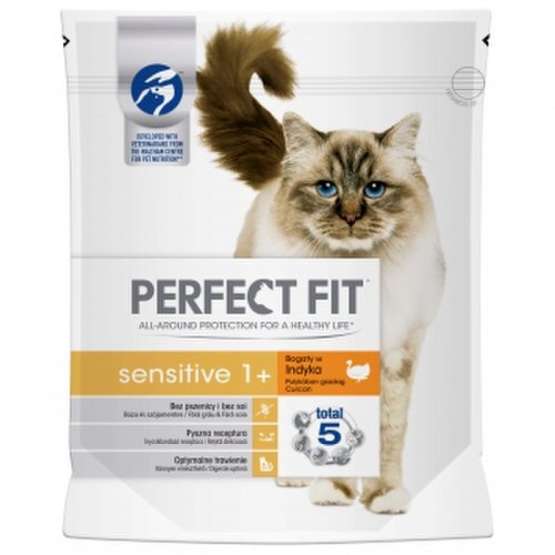 Perfect fit cat sensitive, curcan, hrană uscată pisici, sensibilitati digestive, 750g