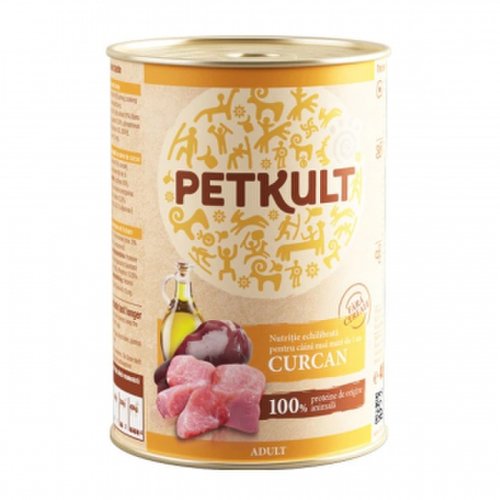 Petkult grain free adult, curcan, pachet economic conservă hrană umedă fără cereale câini, 800g x 4
