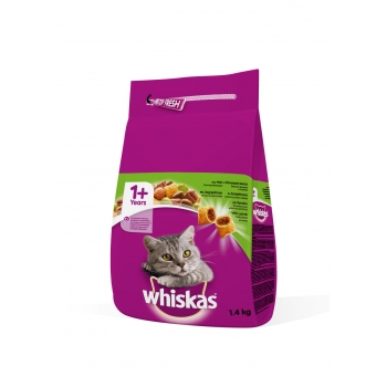 Whiskas adult, miel, hrană uscată pisici, 1.4kg