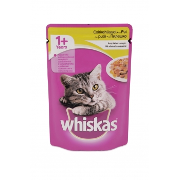 Whiskas adult, pui, plic hrană umedă pisici, (în aspic), 100g