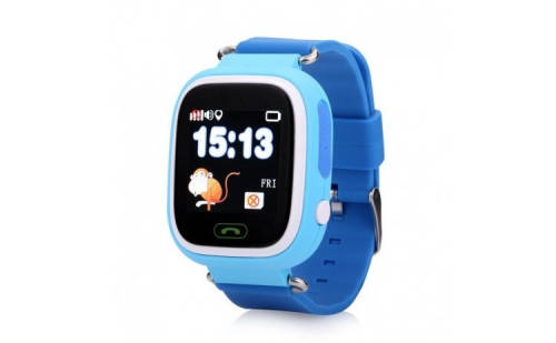 Neoallbet Ceas smartwatch pentru copii albastru q90 slot cartela sim gps tracker buton urgenta sos monitorizare live