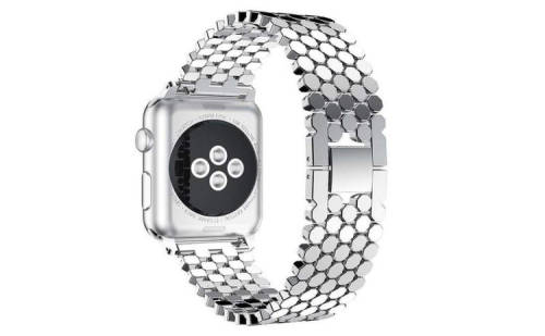 Redmobile Curea apple watch, zale hexagonale, compatibil watch 1/2/3/4, 38mm, argintiu
