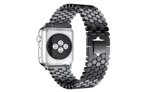 Redmobile Curea apple watch, zale hexagonale, compatibil watch 1/2/3/4, 38mm, negru