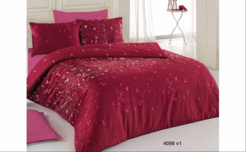 Armonia Textil Lenjerie bumbac ranforce pat matrimonial violeta la doar 149 ron in loc de 298 ron