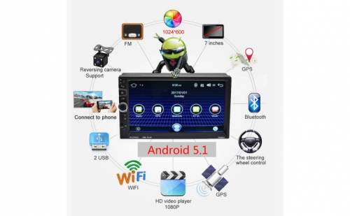 Naturmag Mp5 player auto 2din - ecran 7 inchi touchscreen, wi-fi, android, gps, 1 gb ddr, 16 gb memorie interna