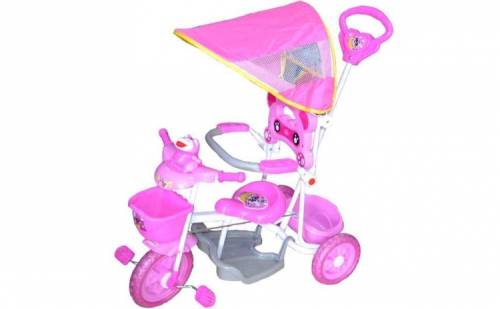 Hugbebe Tricicleta cu maner parental, 1-5 ani, roz