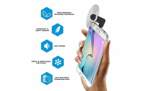 Startover Mag Online Ventilator mini portabil pentru telefon si tableta, port micro usb, alb