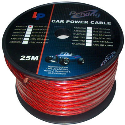 Peiying Cablu putere cu 2ga (12mm/33.62mm2) 25m rosu