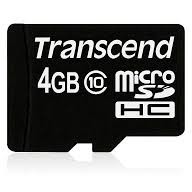 Transcend Card memorie micro sdhc, 4 gb, clasa 10